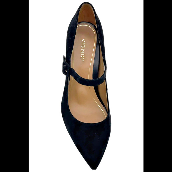Vionic Women's Collette Pump Heels Black Suede - Medium - Picture 2 of 3
